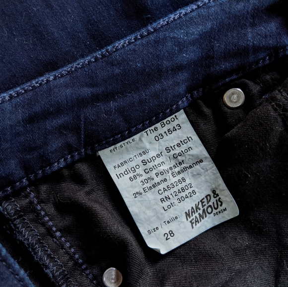🇨🇦 Naked & Famous The Boot Jeans Made In Canada - Picture 7 of 7